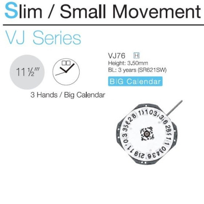 TMI-SEIKO VJ76 - CALENDÁRIO 12H