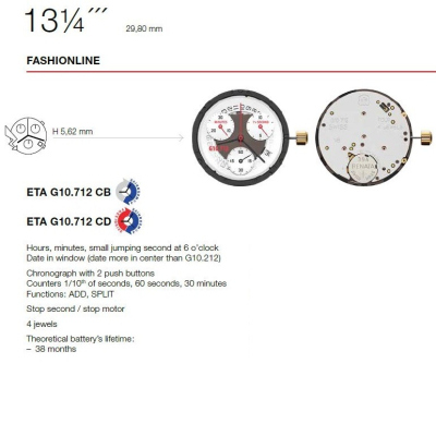 ETA G10712  CALD. 3H