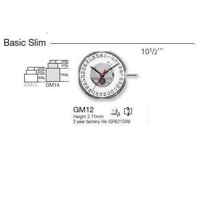 MIYOTA GM12 - CALENDÁRIO 6H