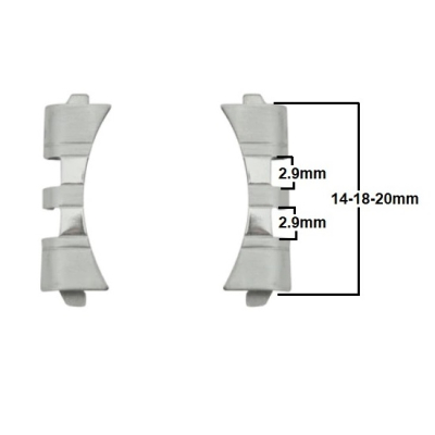 PAR DE TERMINAIS CURVOS - FUROS 2,9MM