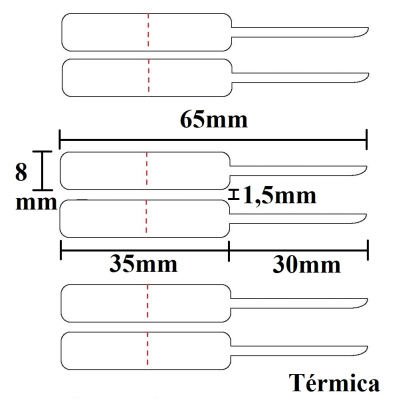 ETIQUETA BRANCA PARA IMPRESSORA TÉRMICA - 6,5X0,80CM