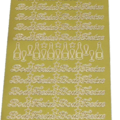 ETIQUETAS LASER “BOAS FESTAS” DOURADAS