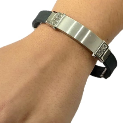 PULSEIRA PRETA COM APLICAÇÕES EM AÇO – C1799-5