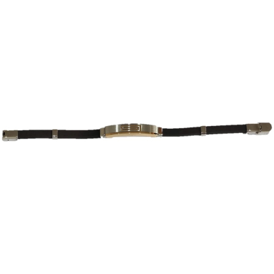 PULSEIRA PRETA COM APLICAÇÕES BICOLOR EM AÇO - D1799-1