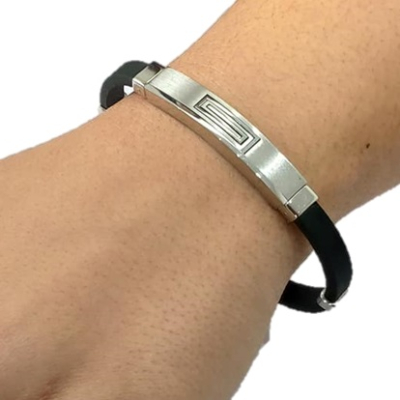 PULSEIRA PRETA COM APLICAÇÕES EM AÇO – C1799-1