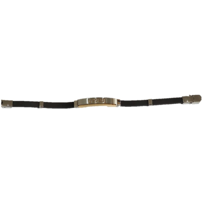 PULSEIRA PRETA COM APLICAÇÕES BICOLOR EM AÇO – D1799-3