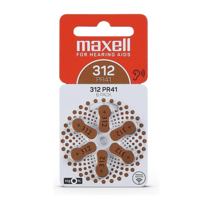 MAXELL 312 - PR41 - blister de 6 pilhas
