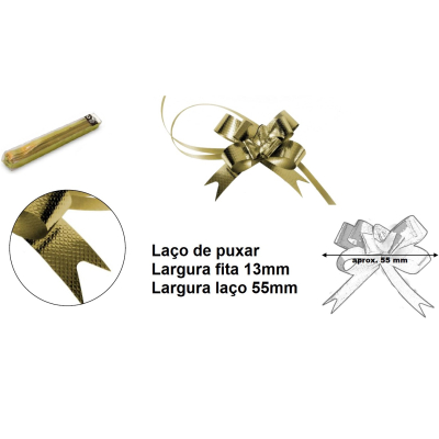 LAÇO DE PUXAR DOURADO MARTELADO