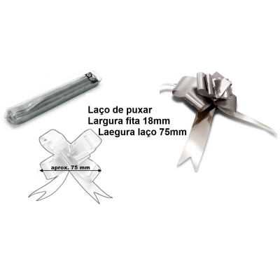 LAÇO DE PUXAR PRATEADO LISO