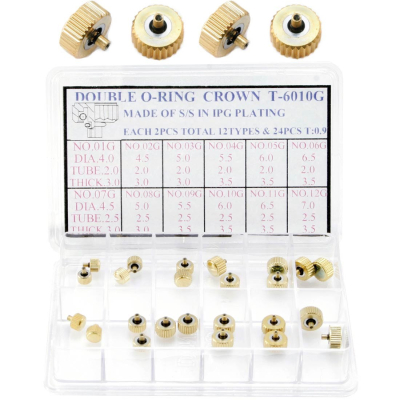 SORTIDO DE COROAS DOURADAS COM VEDANTE DUPLO (24PCS)