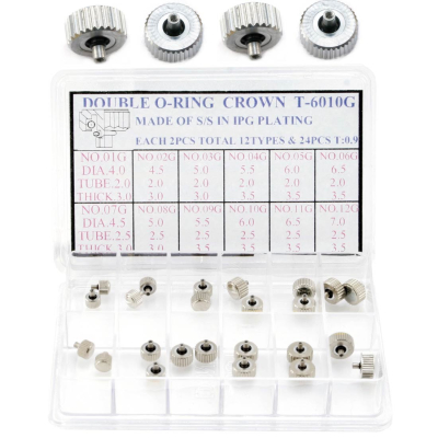 SORTIDO DE COROAS CROMADAS COM VEDANTE DUPLO (24PCS)