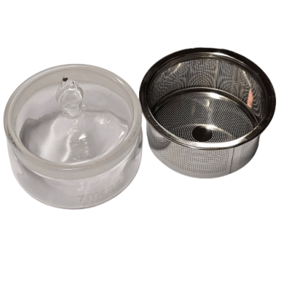 BENZINEIRA EM CRISTAL COM CESTO DE INOX - CT7956-C