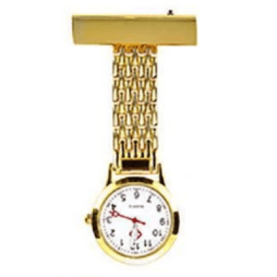 Relógio de enfermeira metal dourado