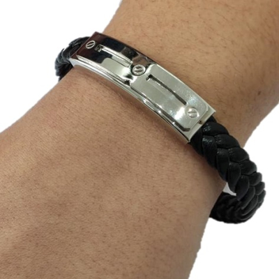 PULSEIRA PRETA COM APLICAÇÕES EM AÇO – B1799-3